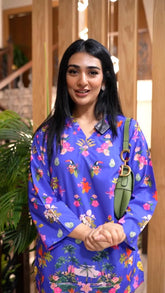 Pixie - Contemporary Short Shirt with Beautiful flower Prints